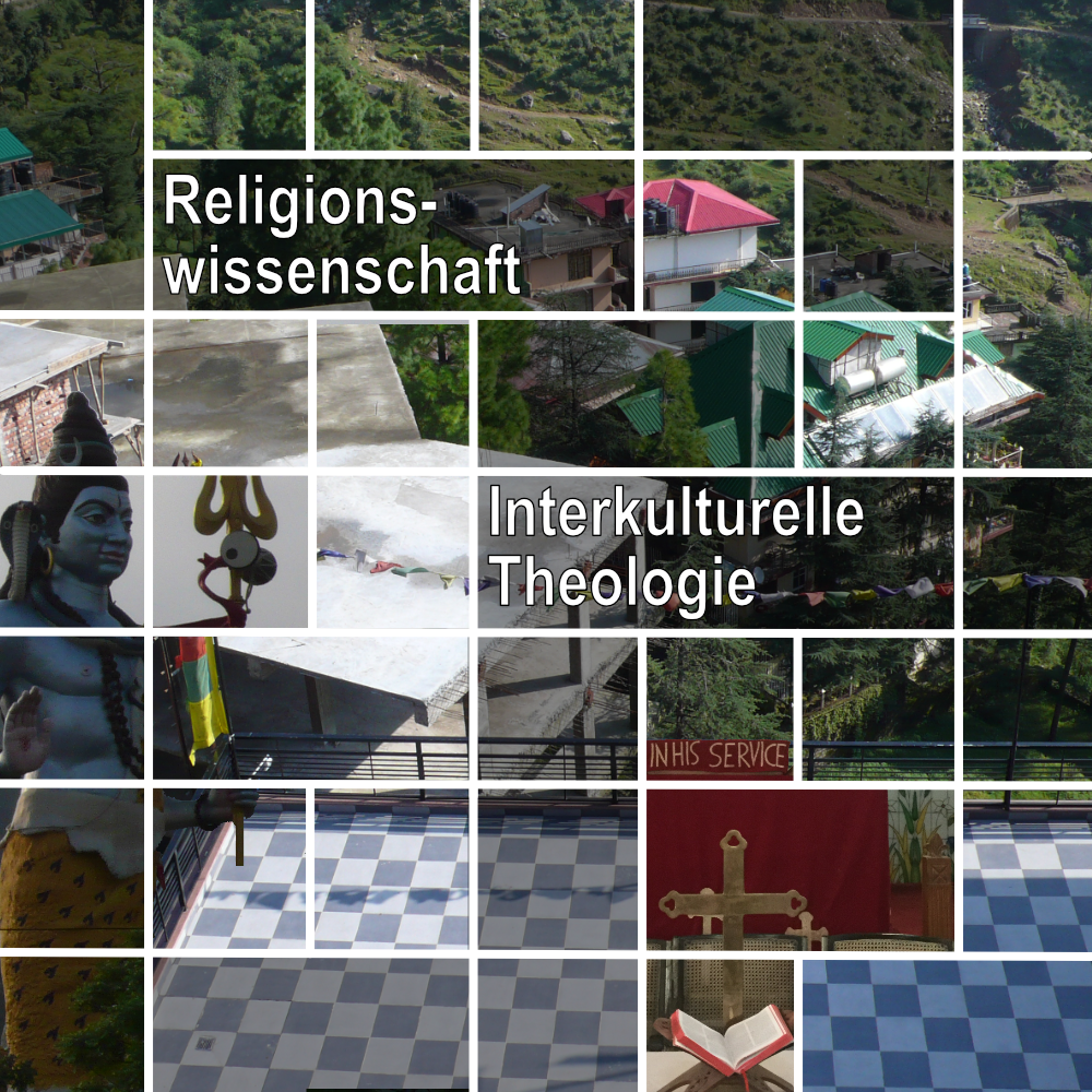 Collage aus Szenen der Religionslandschaft Indiens.