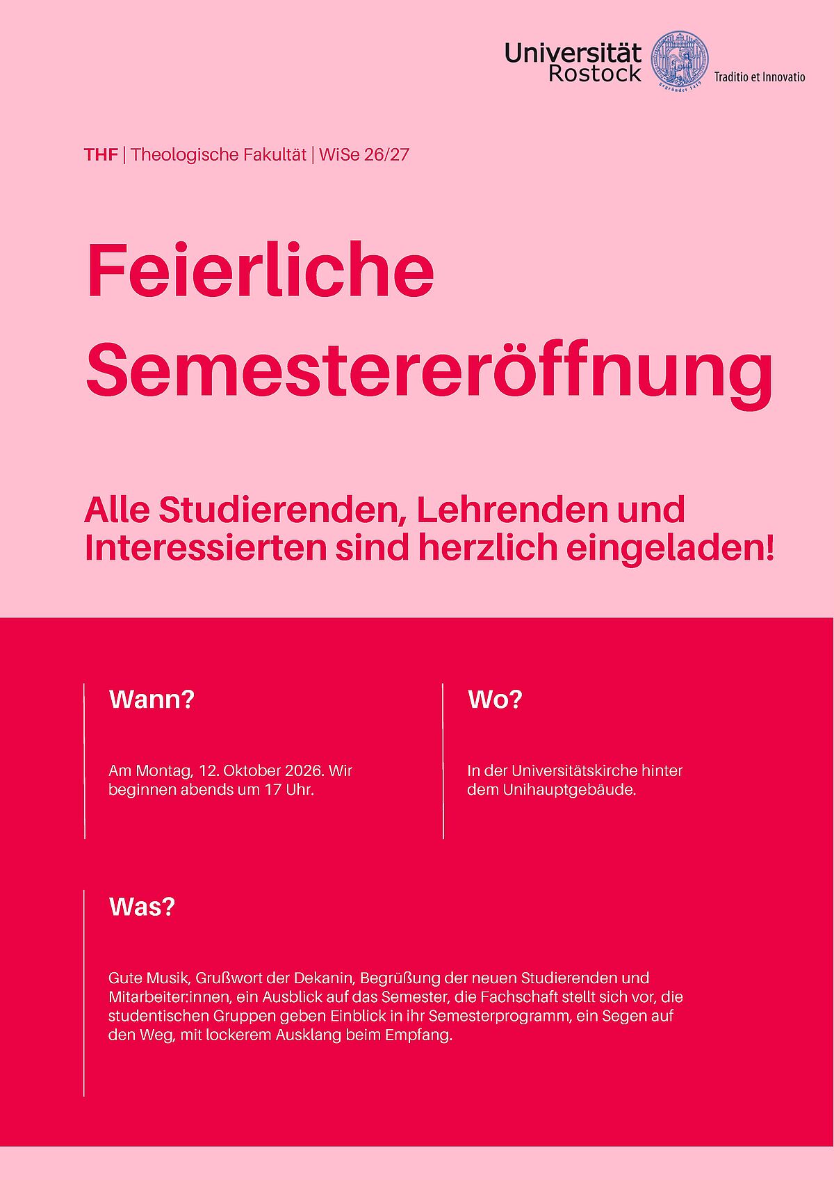 Einladungsplakat zur Semestereröffnung