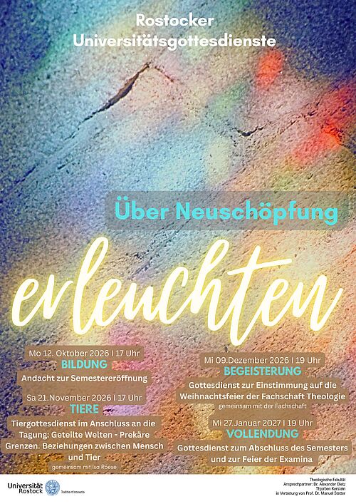 Plakat zu den Universitätsgottesdiensten im WS 26/27